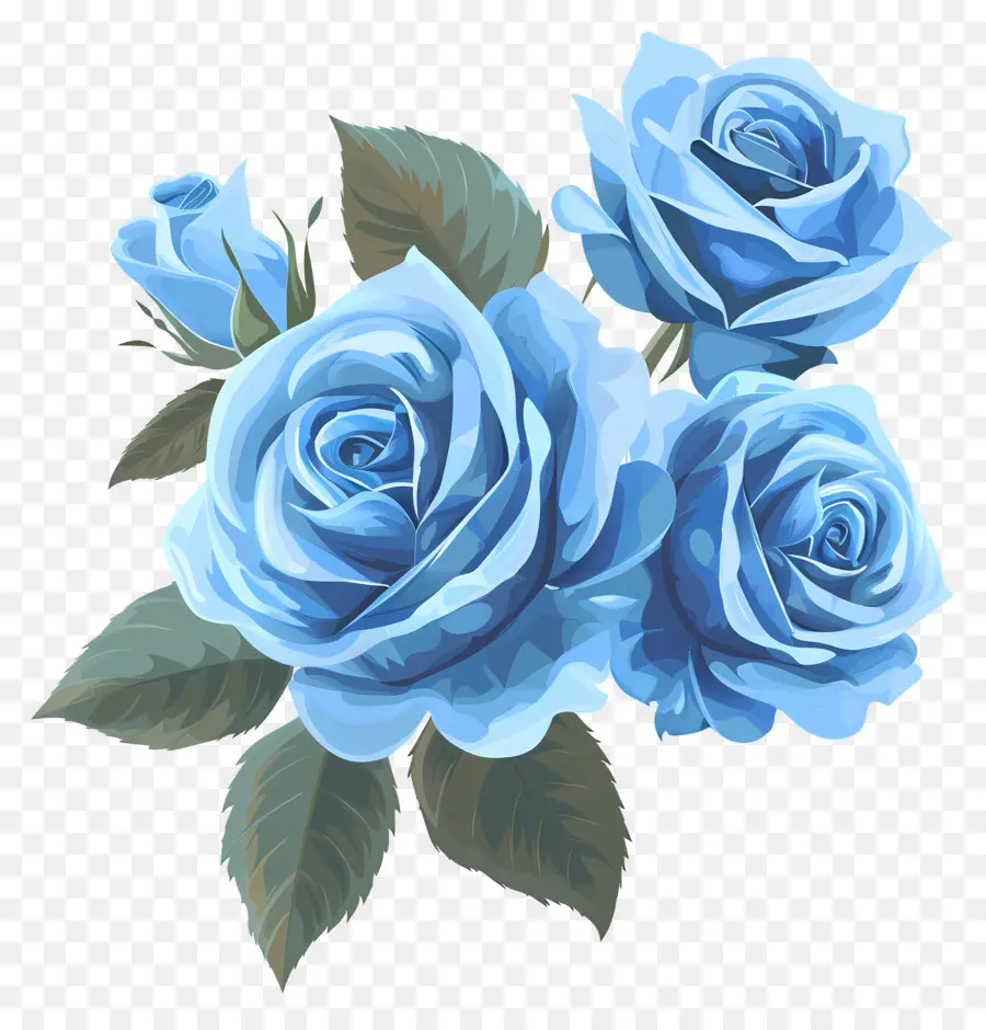 Bouquet De Roses，1 Roses Bleues PNG