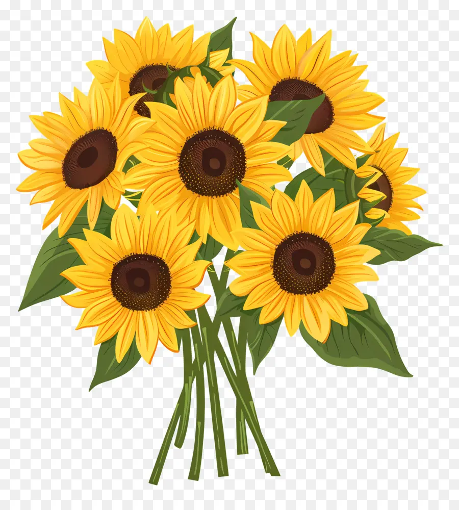 Bouquet De Tournesol，Tournesols Jaunes PNG