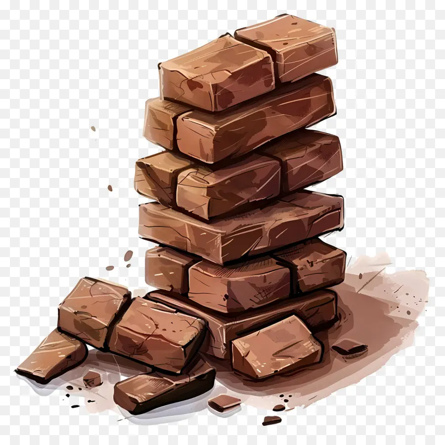 Pile De Briques，Brun Briques PNG