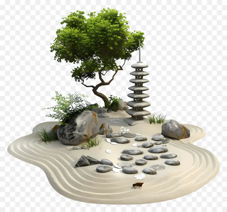 Jardin Zen，Jardin Japonais PNG