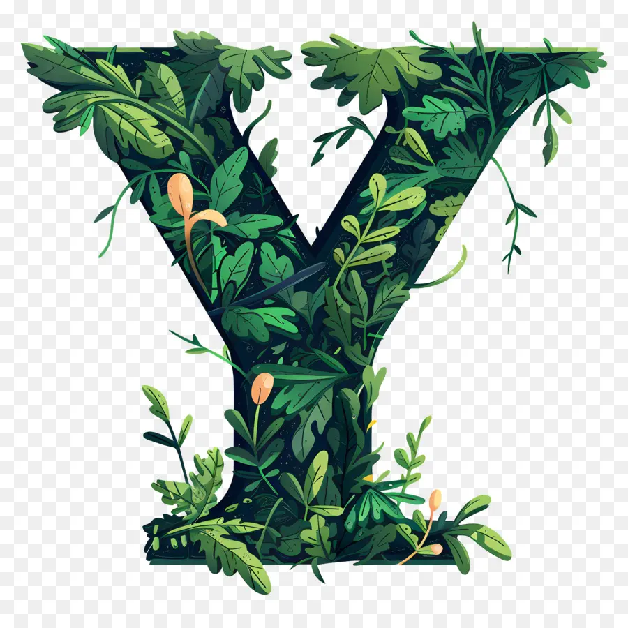 Lettre Y，Plantes Vertes PNG