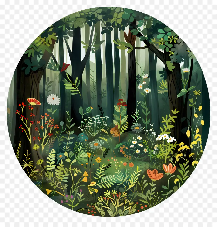 Jardin Boisé，La Forêt De La Peinture PNG