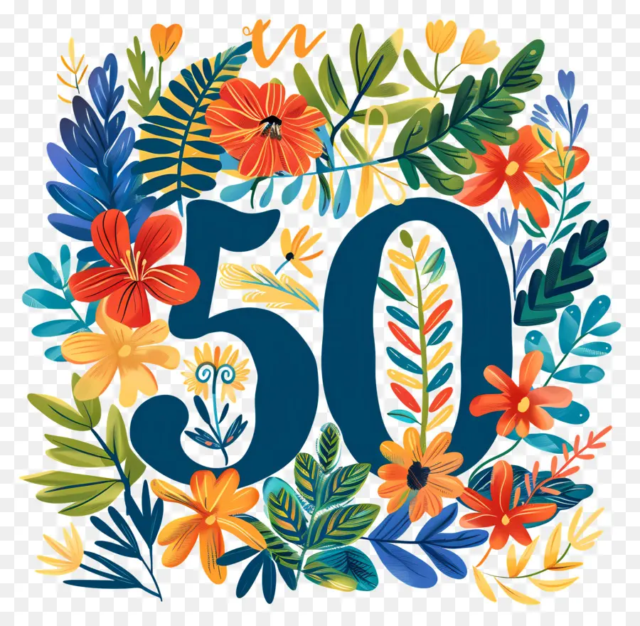 Numéro 50，Pouvoir De Fleurs PNG