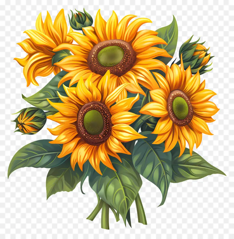 Bouquet De Tournesol，Tournesols PNG