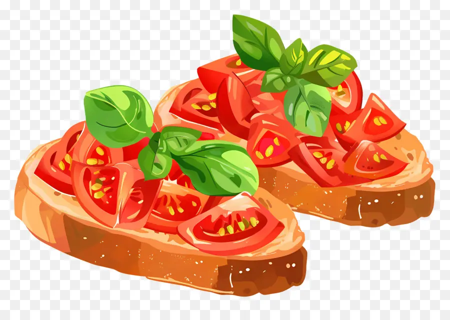 Bruschetta，Tranches De Tomate PNG