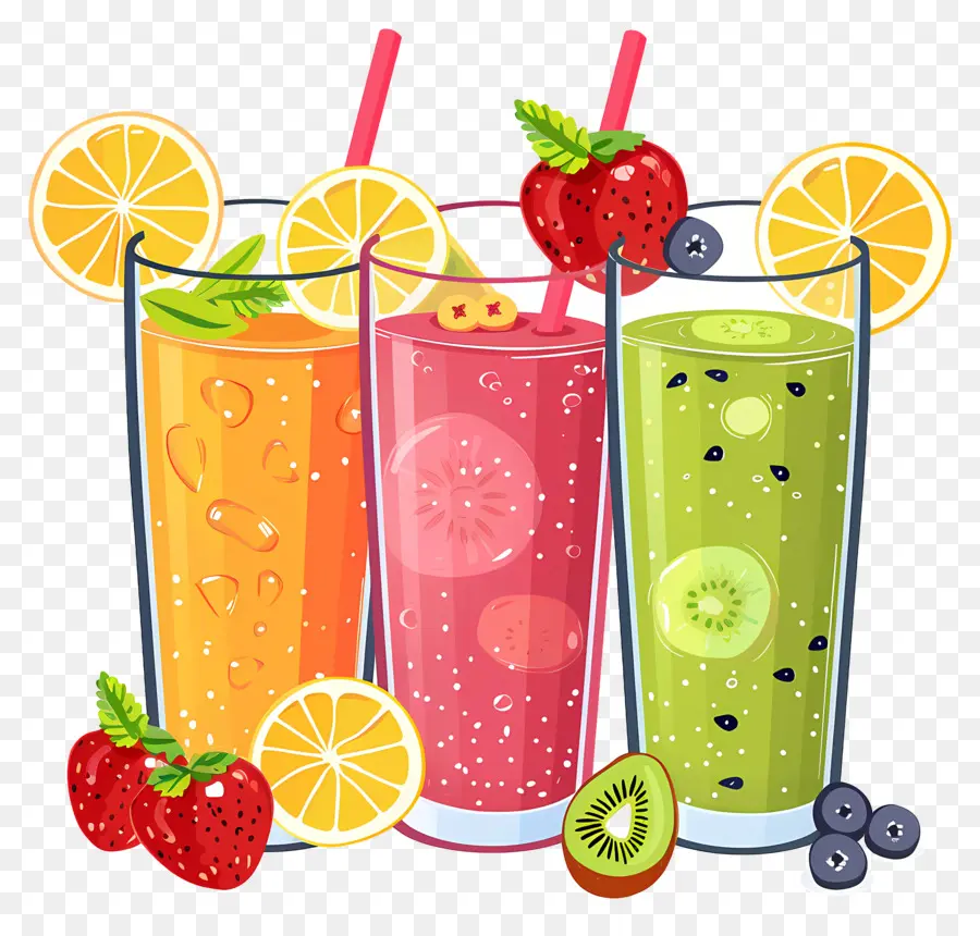 Smoothies，Boissons Colorées PNG