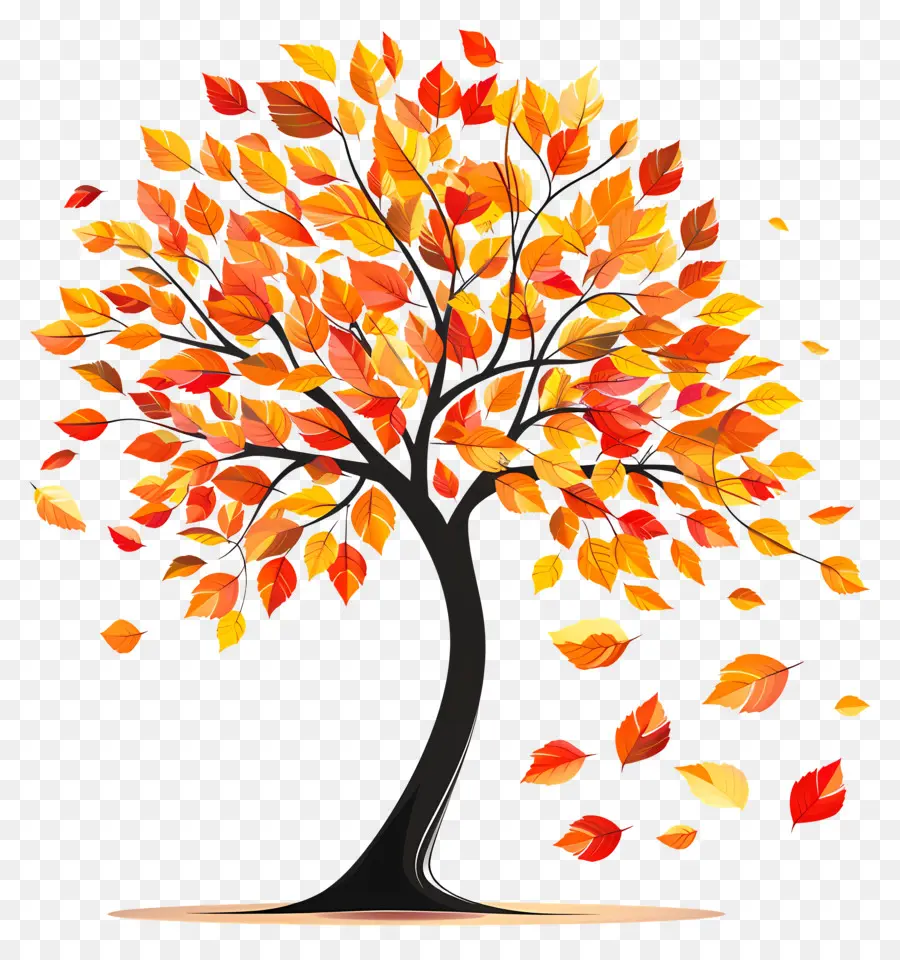 Automne, Arbre，La Chute Des Feuilles PNG