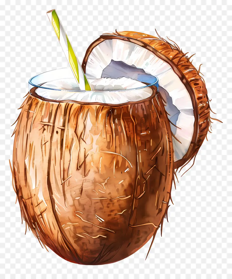 Boire La Noix De Coco，Boisson Tropicale PNG