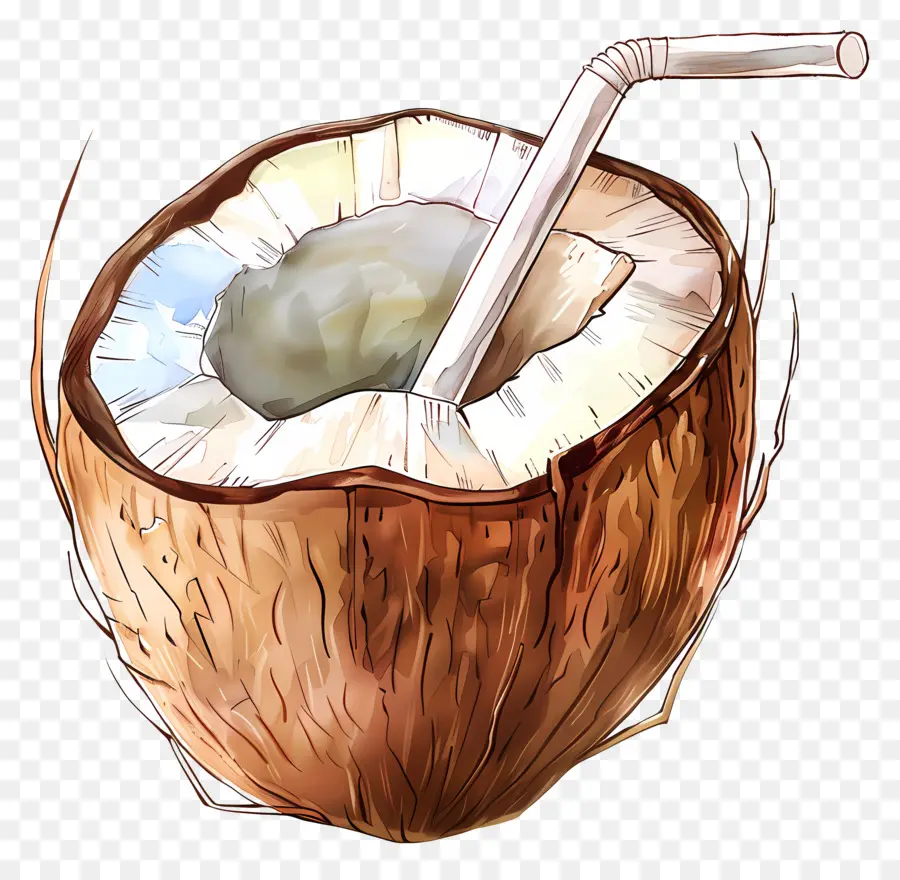 Boire La Noix De Coco，Boisson Tropicale PNG