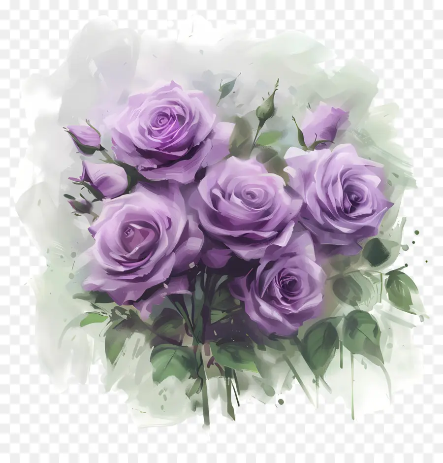 Bouquet De Roses，Pourpre Des Roses PNG