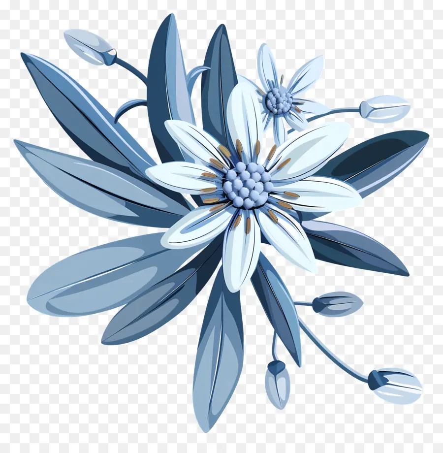 Fleurs D'hiver，Fleur Bleue PNG