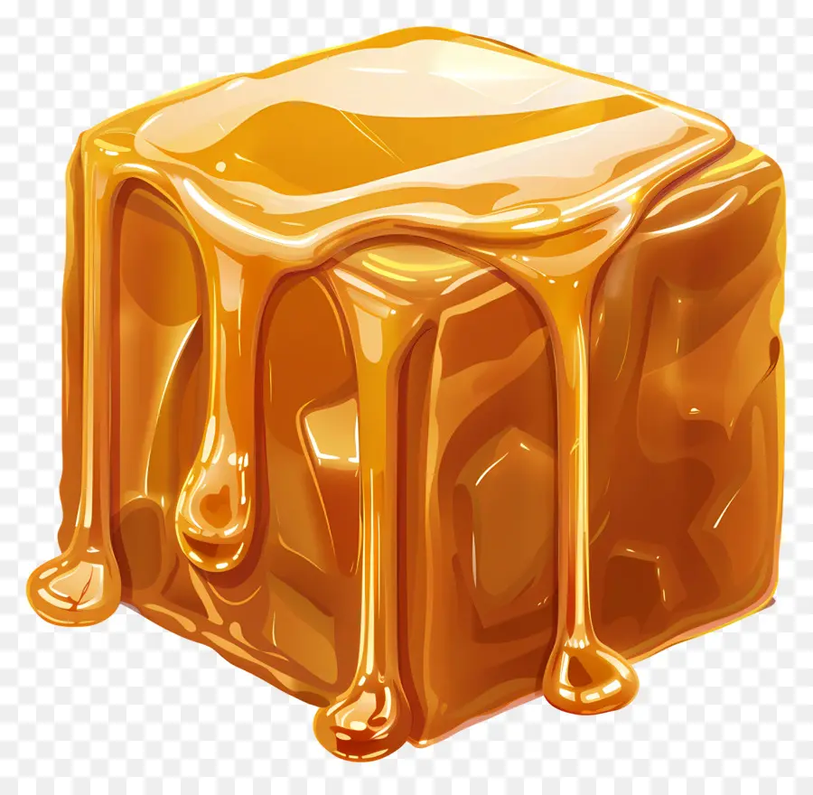 Cube De Caramel，Miel Bloc PNG