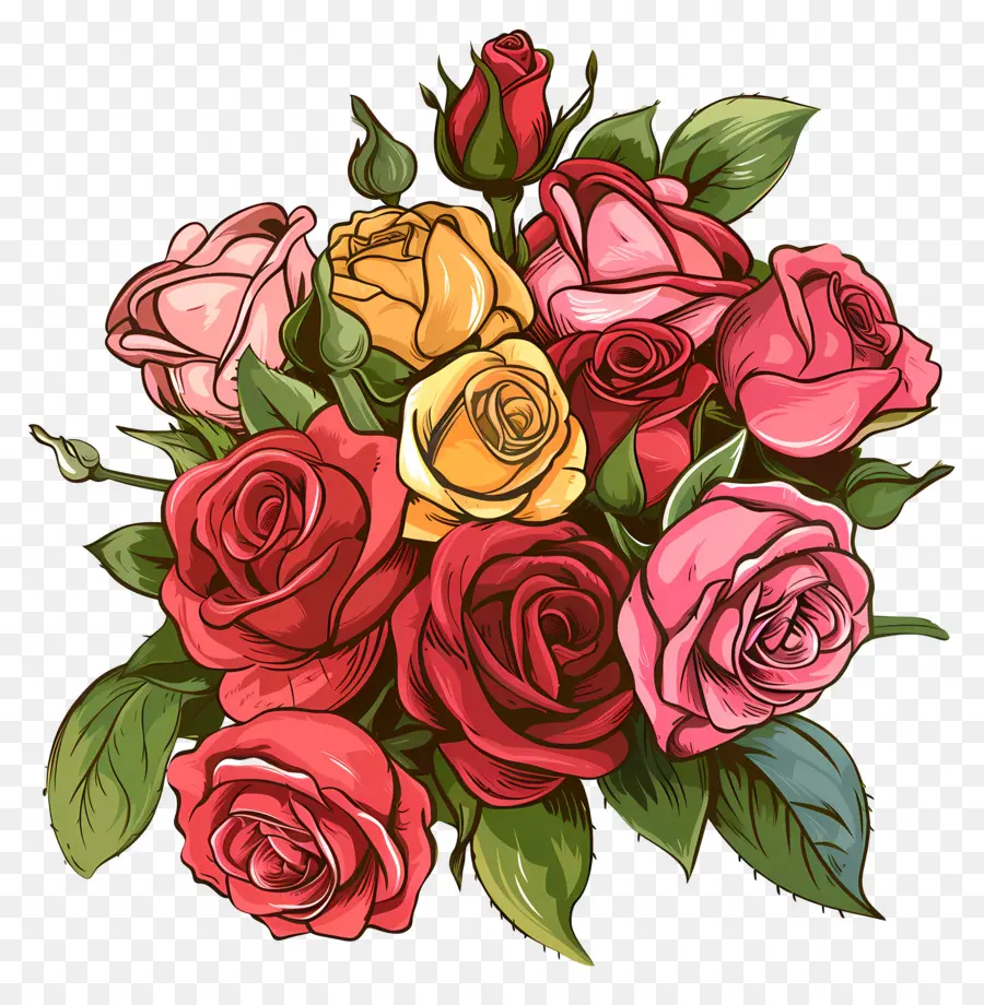 Bouquet De Roses，Roses PNG