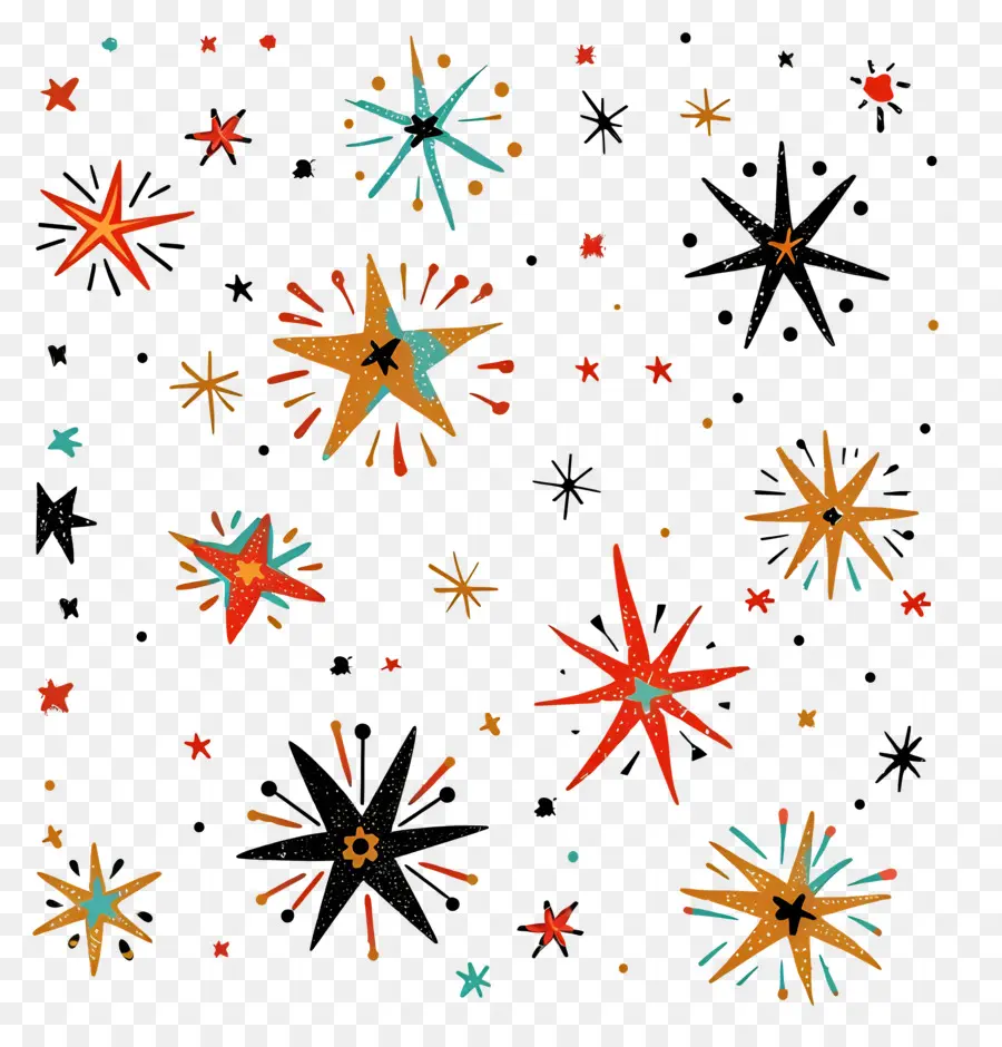 Étoiles De Noël，Feux D'artifice PNG