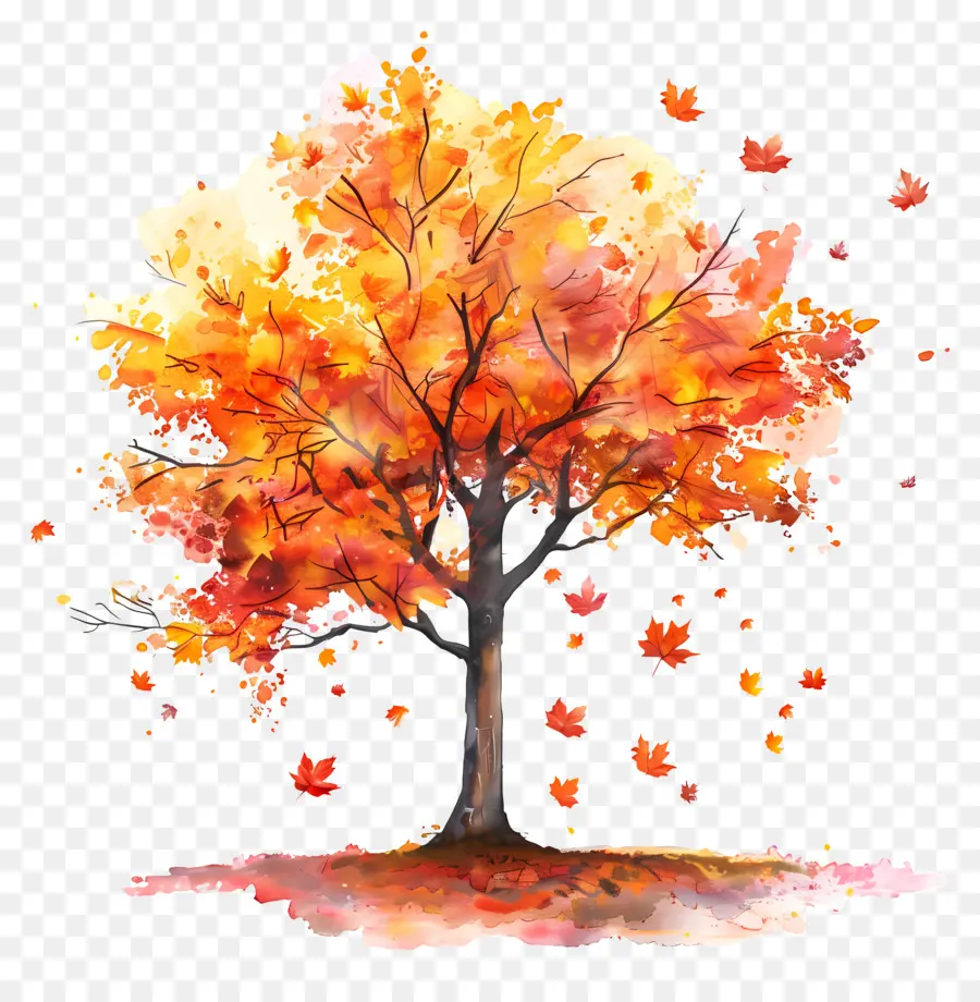 Automne, Arbre，La Chute Des Feuilles PNG