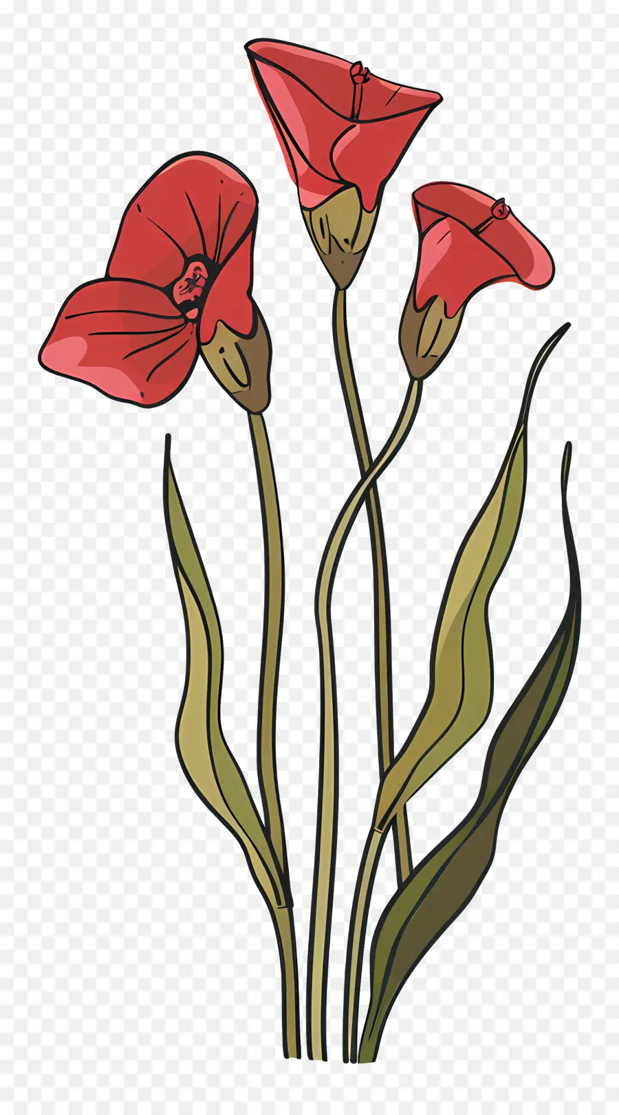 Cruche Plante，Fleurs Rouges PNG