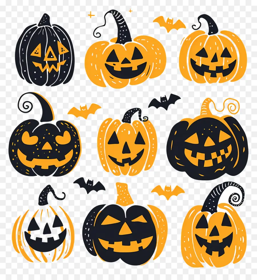 Citrouilles D'halloween，Conceptions De Citrouille PNG