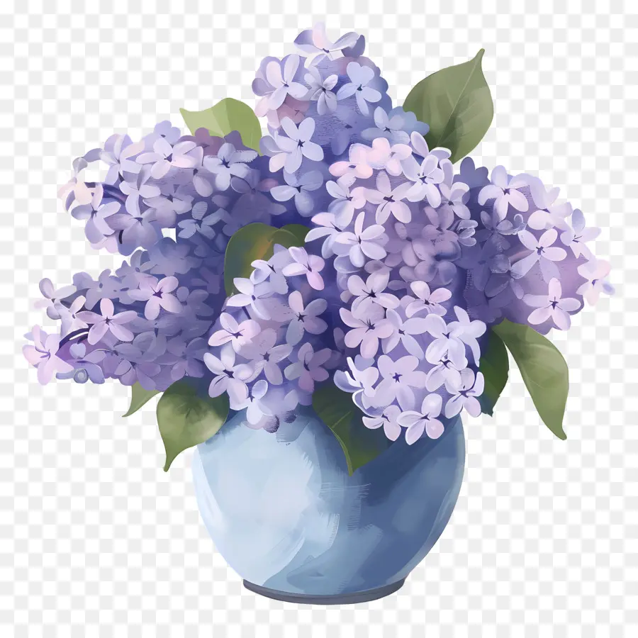 Lilas Esthétique，Vase Bleu PNG