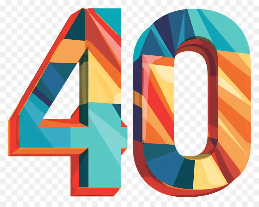 Le Numéro 40，Design Coloré PNG