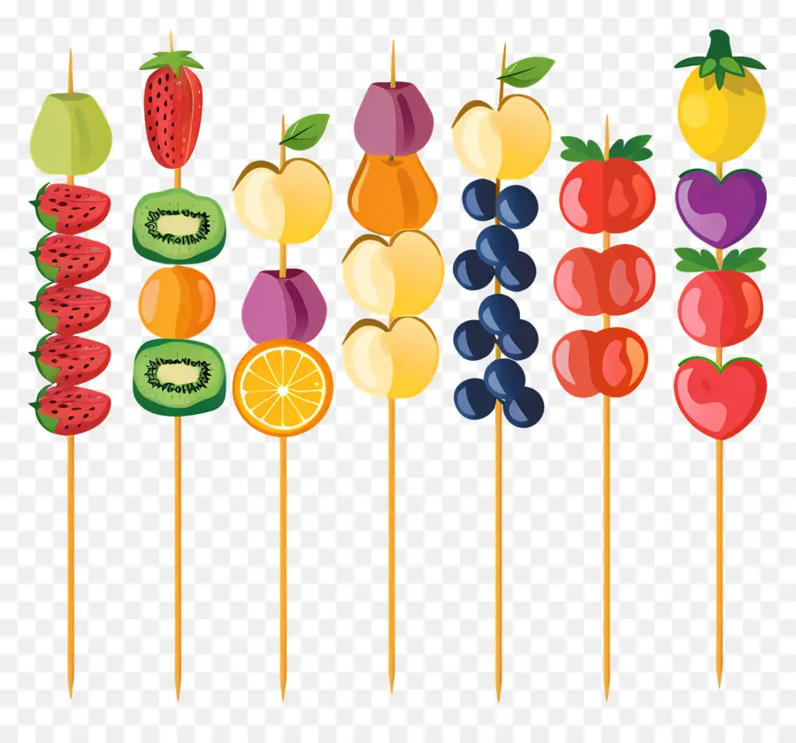 Brochettes De Fruits，Les Fruits Et Les Légumes PNG