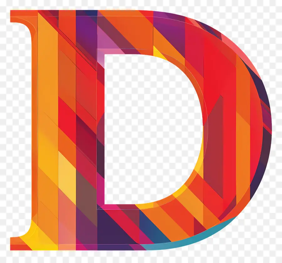 Lettre D，Design Coloré PNG