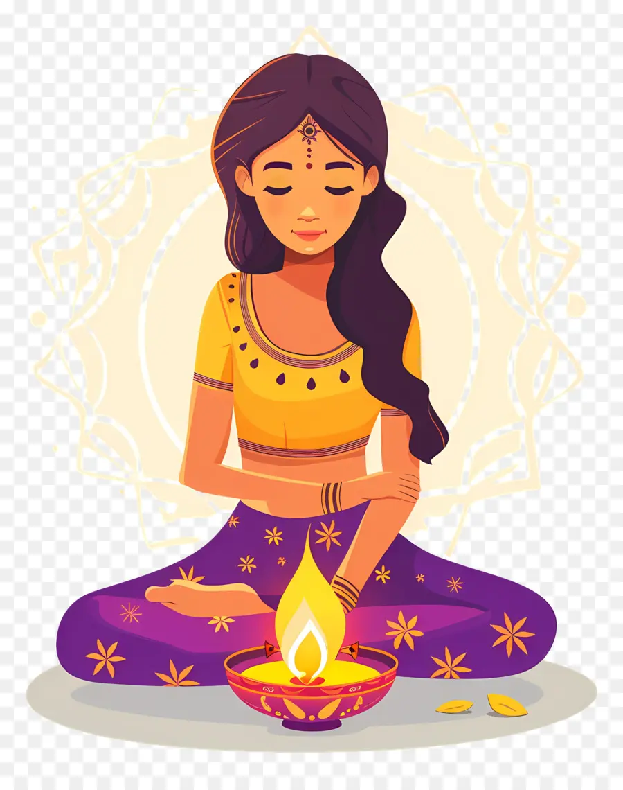 Diwali，La Position Du Lotus PNG