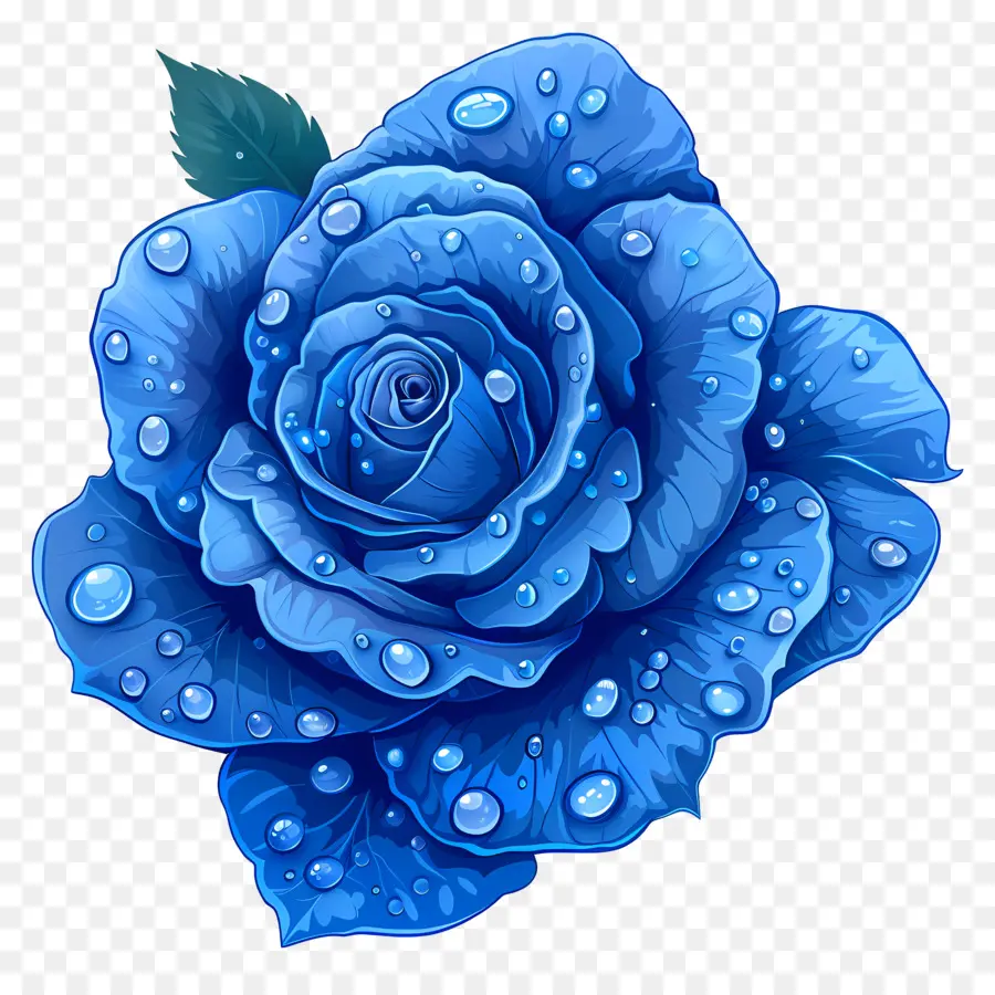 Rose Bleue，Des Gouttelettes D'eau PNG