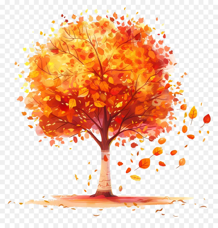 Automne, Arbre，La Chute Des Feuilles PNG