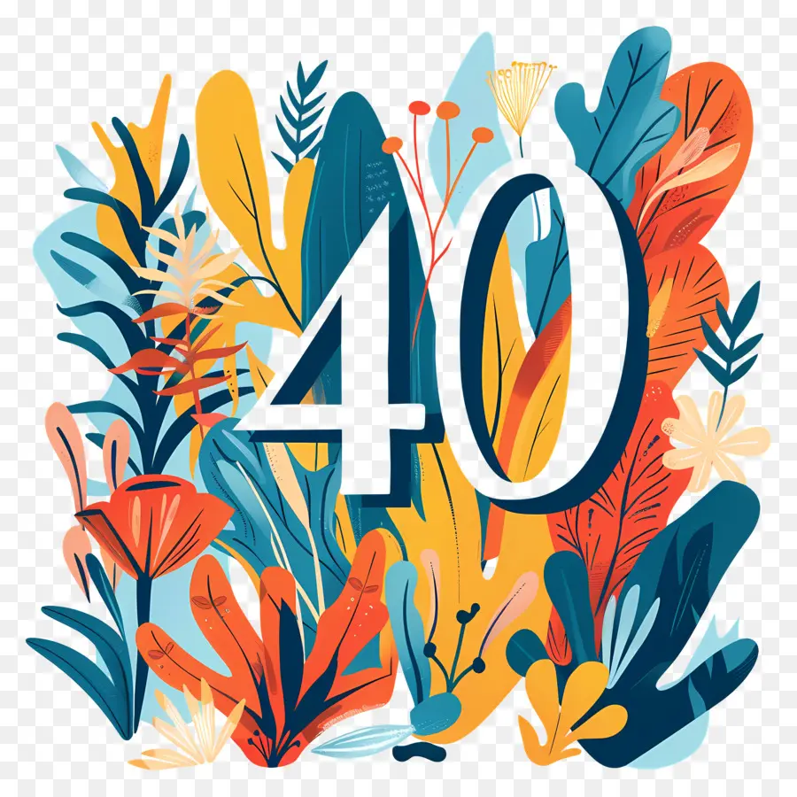 Le Numéro 40，Design Floral PNG