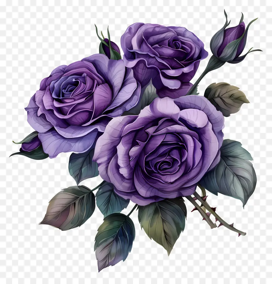Bouquet De Roses，Pourpre Des Roses PNG