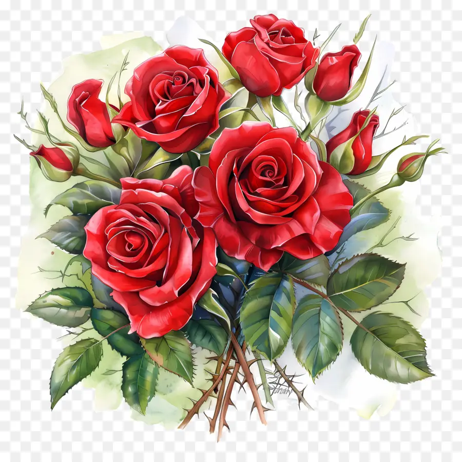 Bouquet De Roses，Les Roses Rouges PNG