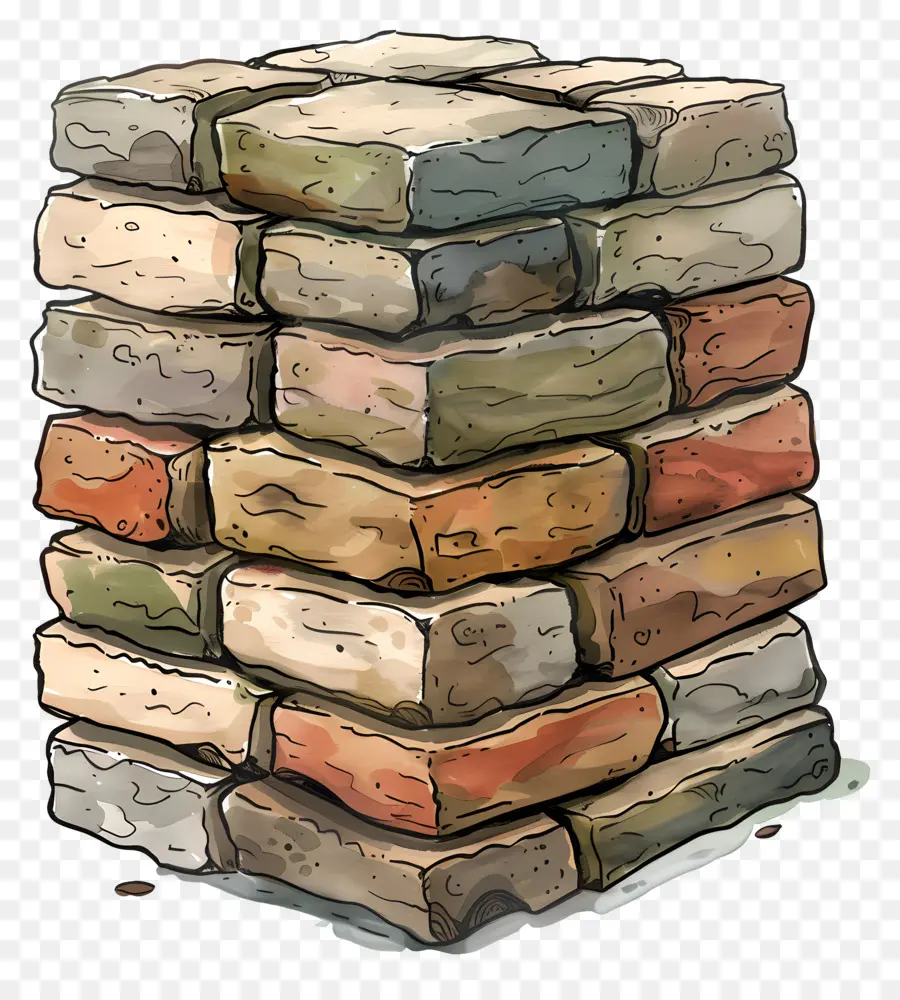 Pile De Briques，Briques PNG