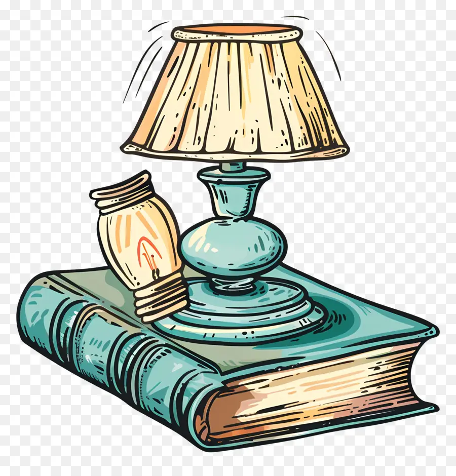 Livre Et Lampe，Vintage Lampe PNG