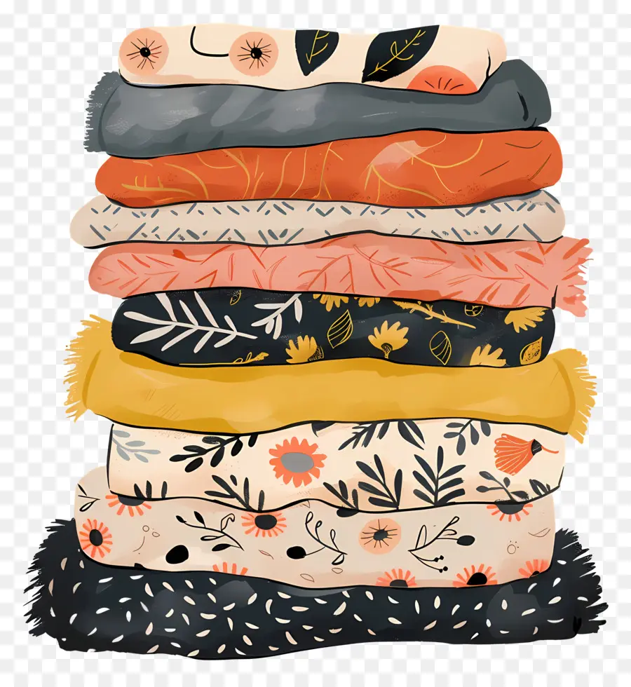 Pile De Tissu，Couvertures PNG