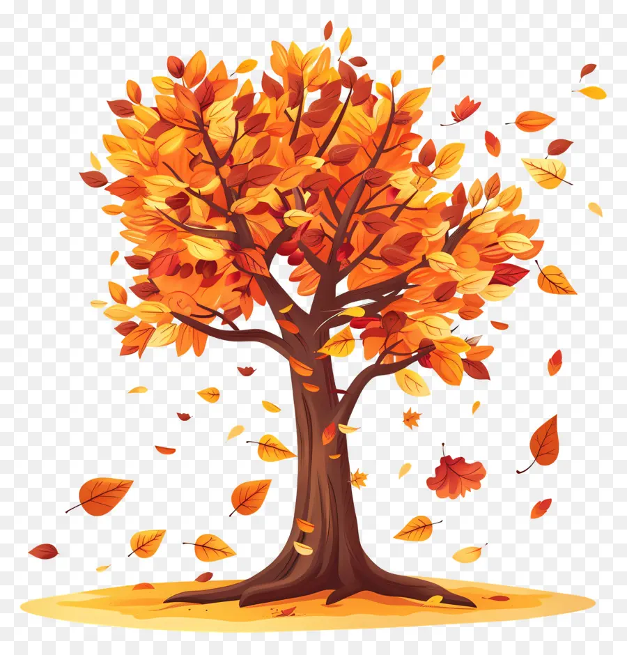 Automne, Arbre，La Chute Des Feuilles PNG