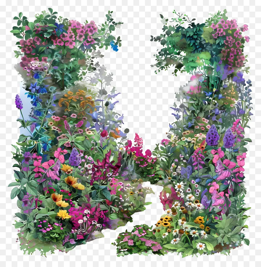 Jardin à L'anglaise，Rendu 3D PNG