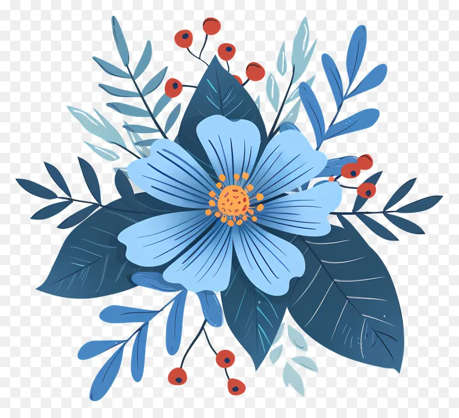 Fleurs D'hiver，Fleur Bleue PNG