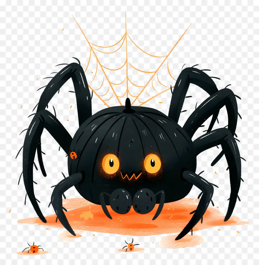 Halloween Araignée，Araignée Noire PNG