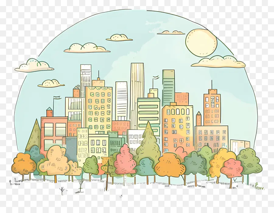 Paysage Du Centre Ville，Paysage Urbain PNG