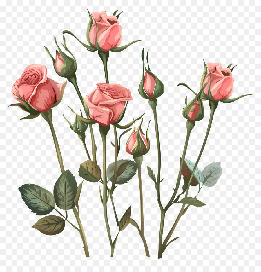 Boutons De Roses，Les Roses Roses PNG