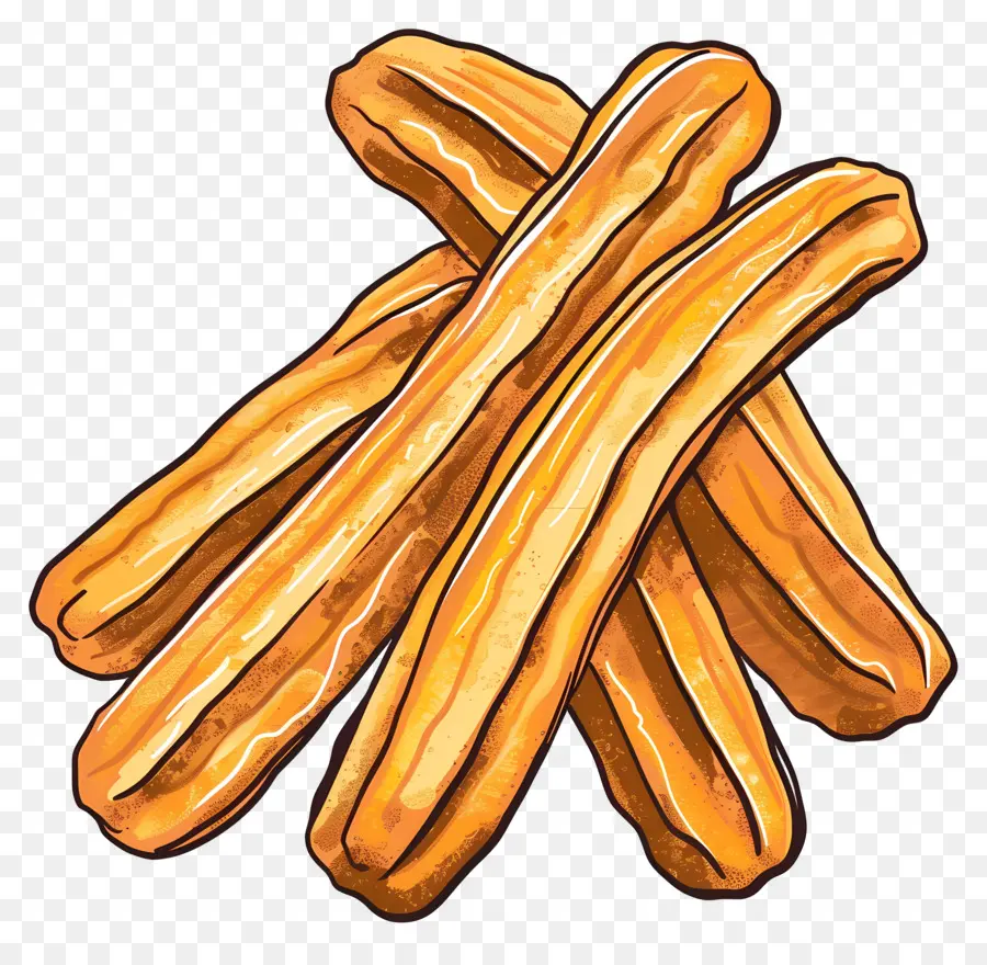 Churros，Frites Croustillantes PNG