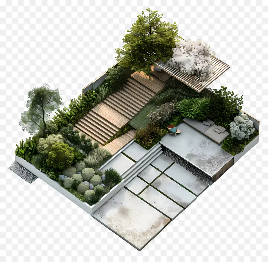 Jardin Moderne，Conception De Jardin PNG