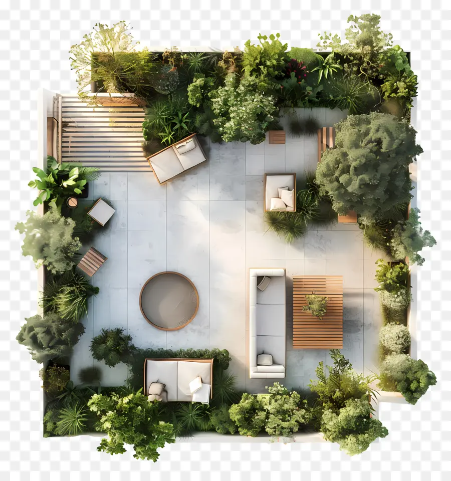 Jardin Moderne，Cour En Plein Air PNG