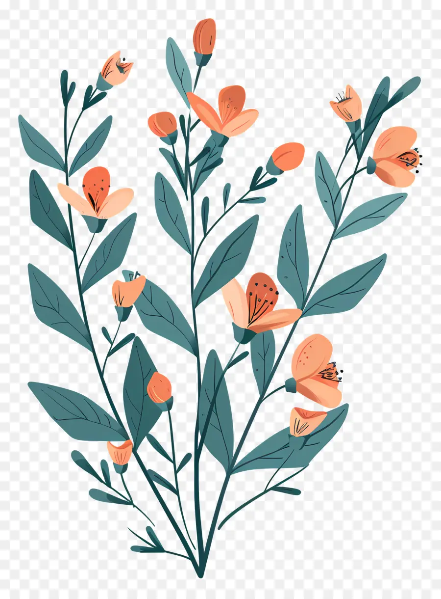 Des Fleurs D'orange，Fleurs Roses PNG