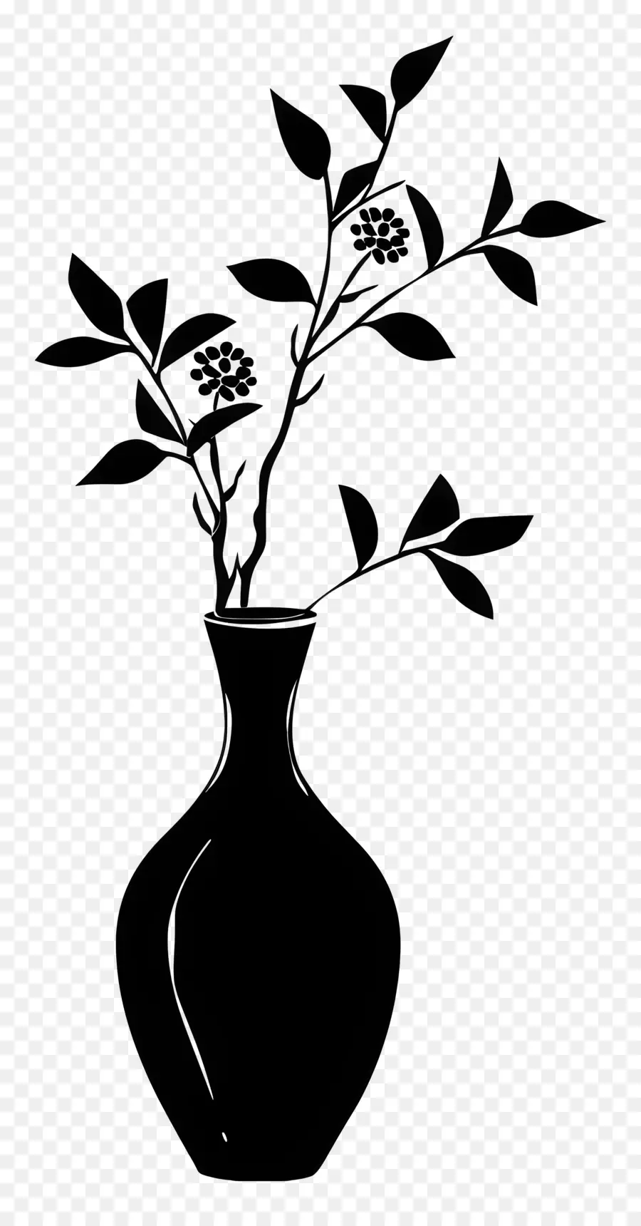 Silhouette De Vase，Noir Vase PNG