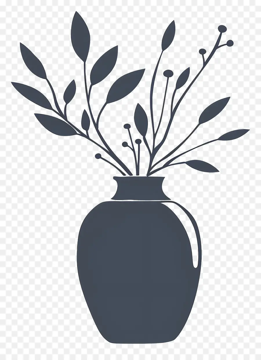 Silhouette De Vase，Vase Bleu PNG