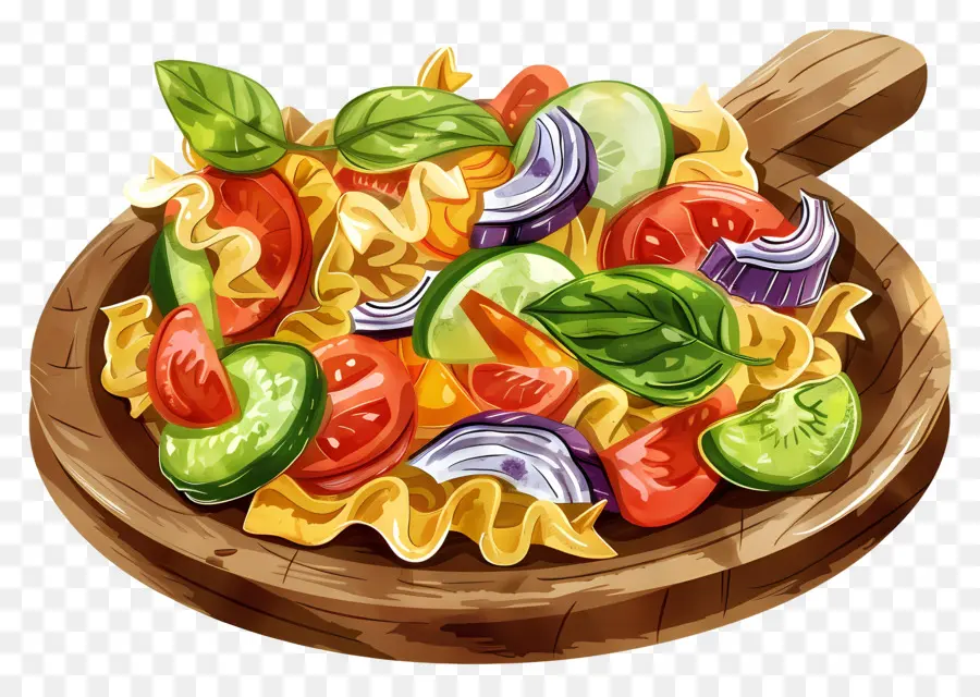 Salade De Pâtes，Légumes Frais PNG