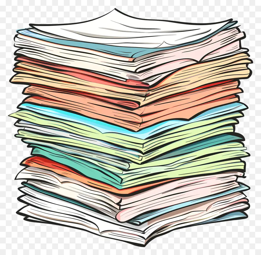 Pile De Papiers，Papiers Pliés PNG