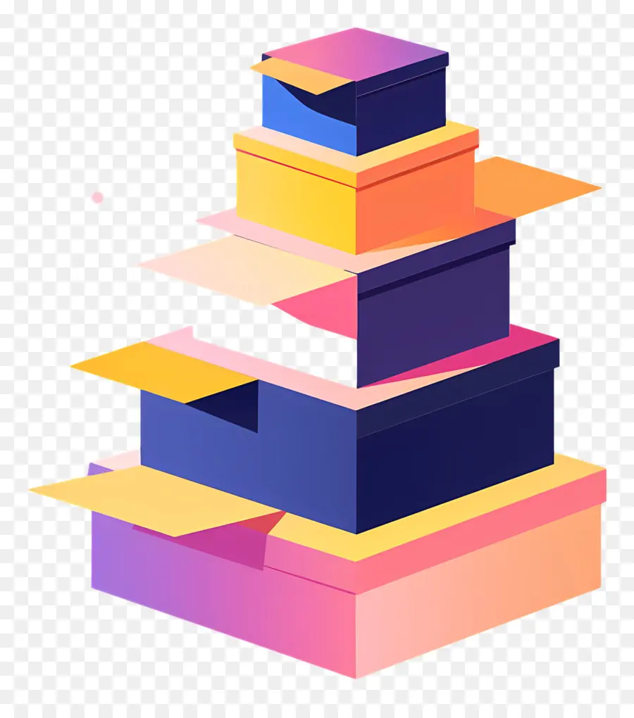 Pile De Boîtes，Pyramide PNG