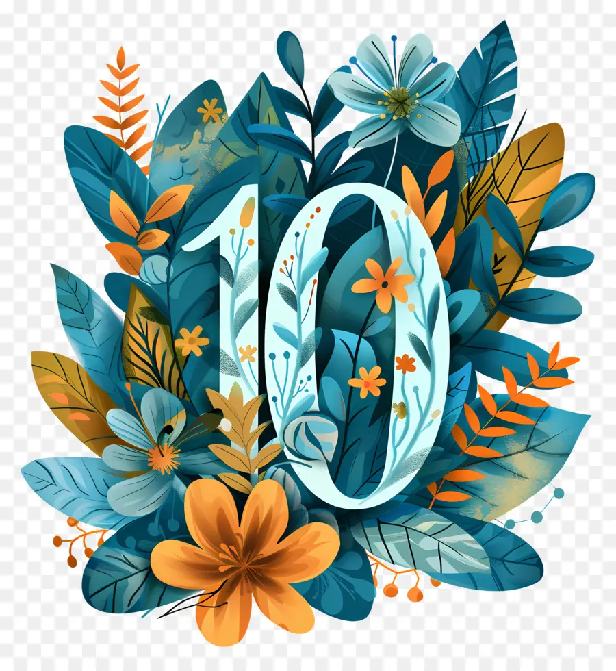 Numéro 10，Coloré 10 PNG